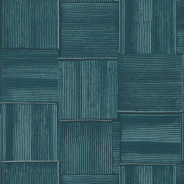 Hayworth, Turquoise and Blue Wallcoverings | Thibaut