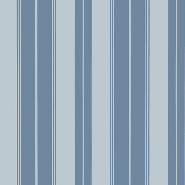Norfolk Stripe French Blue - Blue Wallcovering | Thibaut
