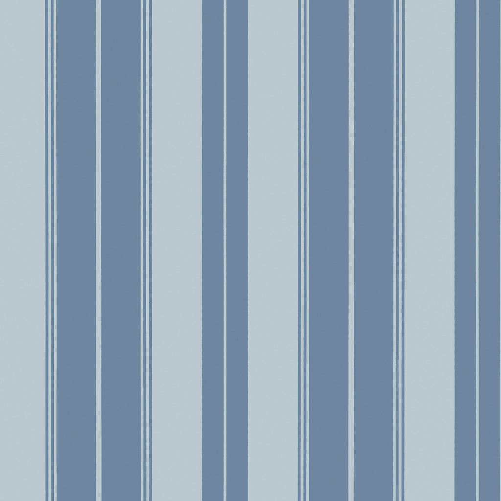 Norfolk Stripe French Blue - Blue Wallcovering | Thibaut