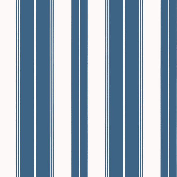Norfolk Stripe Navy - Navy Wallcovering | Thibaut