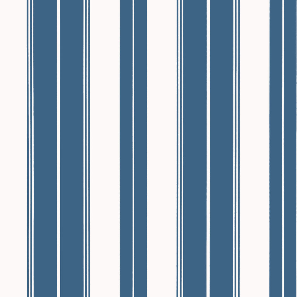 Norfolk Stripe Navy - Navy Wallcovering | Thibaut