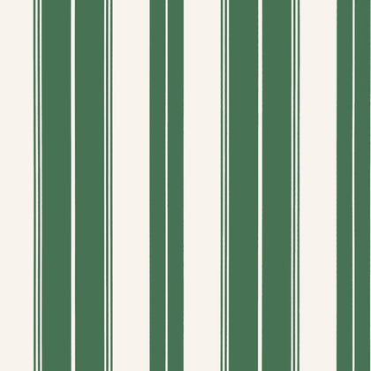 Norfolk Stripe Green - Green Wallcovering | Thibaut