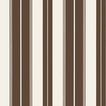 Norfolk Stripe Chocolate Brown - Brown Wallcovering | Thibaut