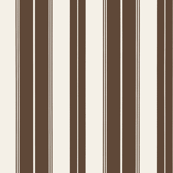 Norfolk Stripe Chocolate Brown - Brown Wallcovering | Thibaut