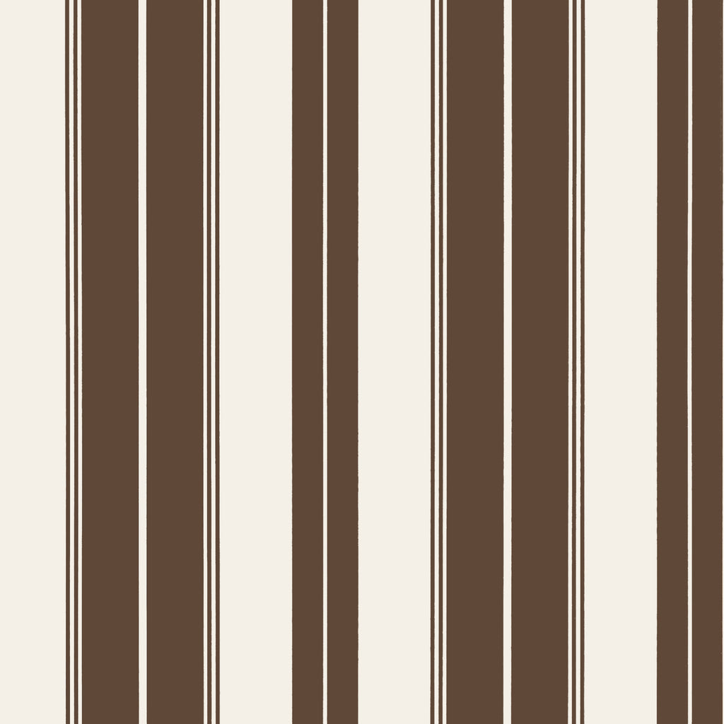 Norfolk Stripe Chocolate Brown - Brown Wallcovering | Thibaut