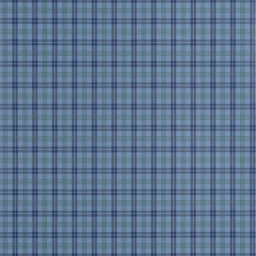 Huntley Plaid Navy - Navy Wallcovering | Thibaut
