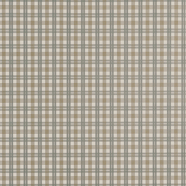 Huntley Plaid Grey and Beige - Beige Wallcovering | Thibaut