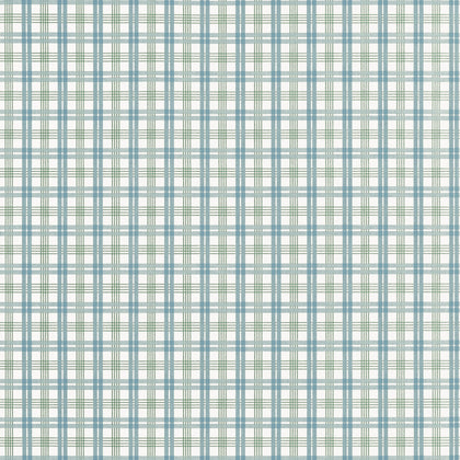Huntley Plaid Peacock Blue and Green - Green Wallcovering | Thibaut