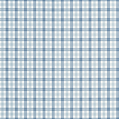Huntley Plaid Blue - Blue Wallcovering | Thibaut
