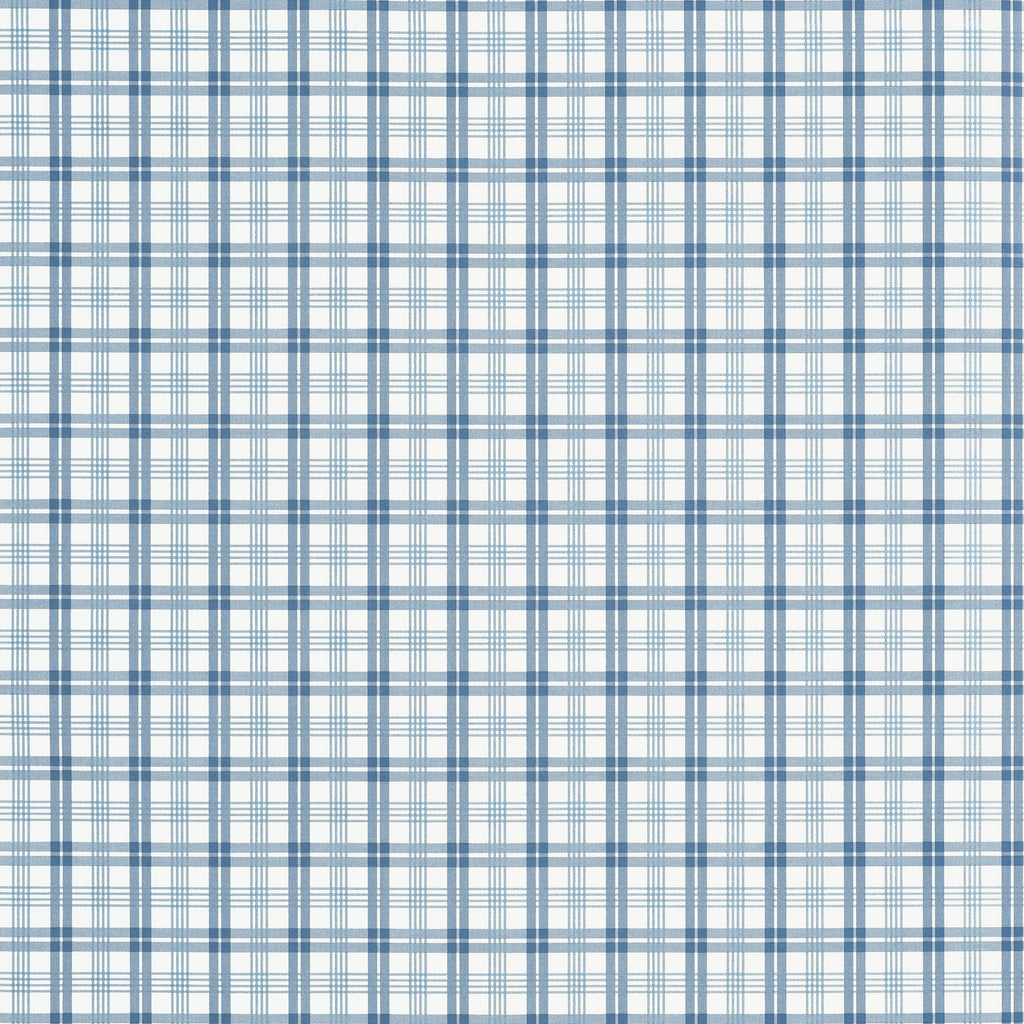 Huntley Plaid Blue - Blue Wallcovering | Thibaut