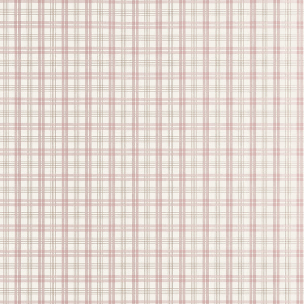 Huntley Plaid Blush - Blush Wallcovering | Thibaut