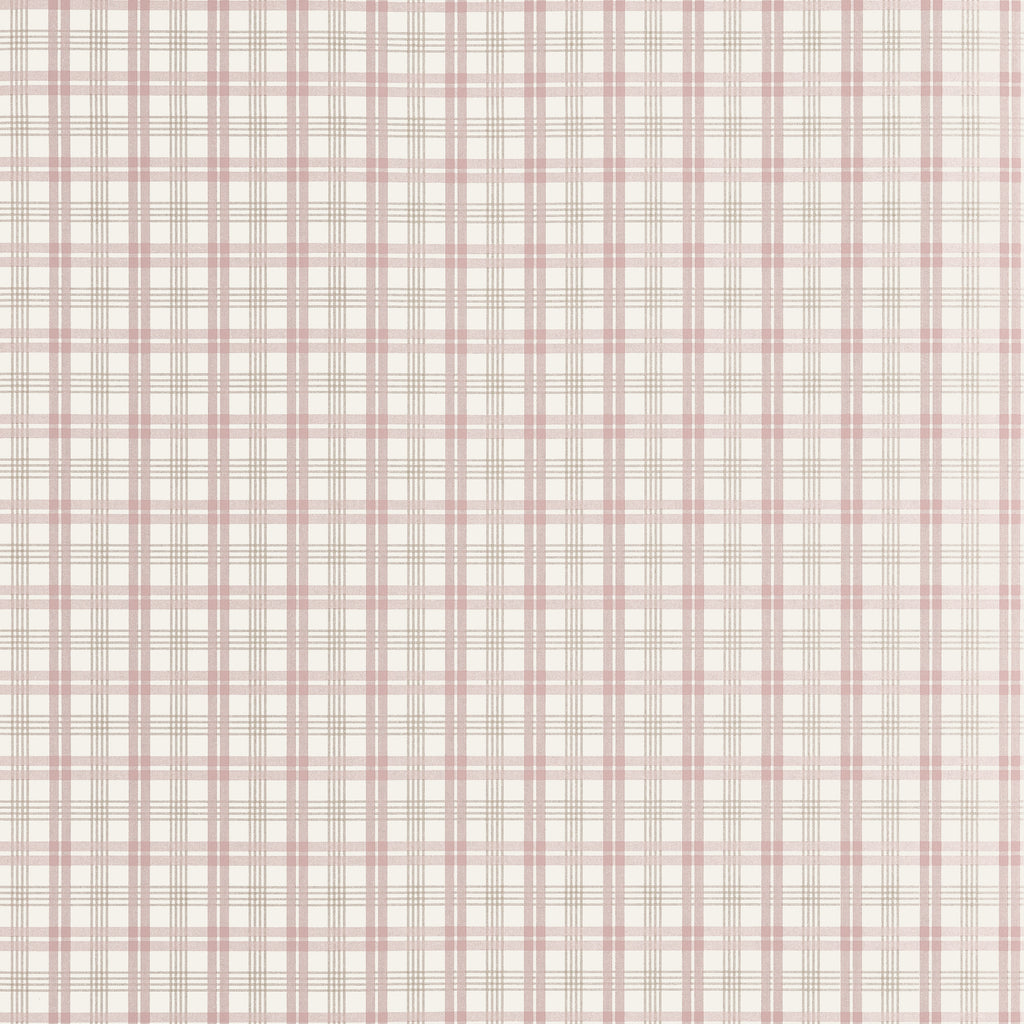 Huntley Plaid Blush - Blush Wallcovering | Thibaut