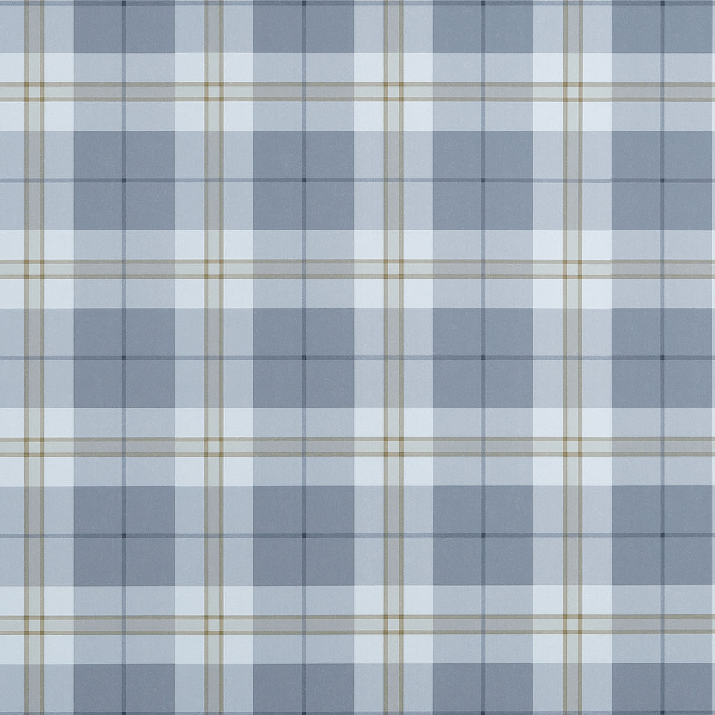 Douglas Plaid Slate - Slate Wallcovering | Thibaut