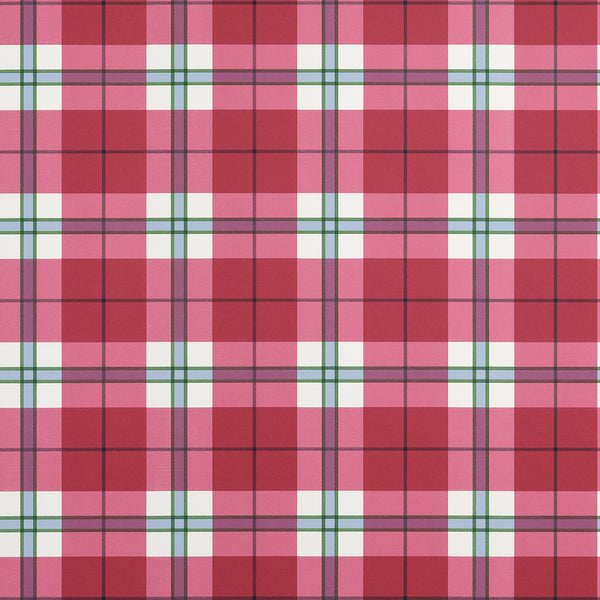 Douglas Plaid Red - Red Wallcovering | Thibaut