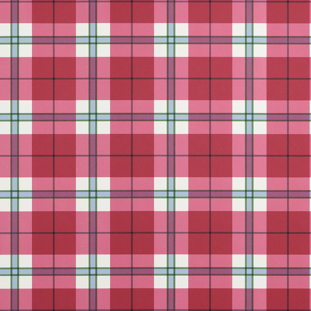 Douglas Plaid Red - Red Wallcovering | Thibaut