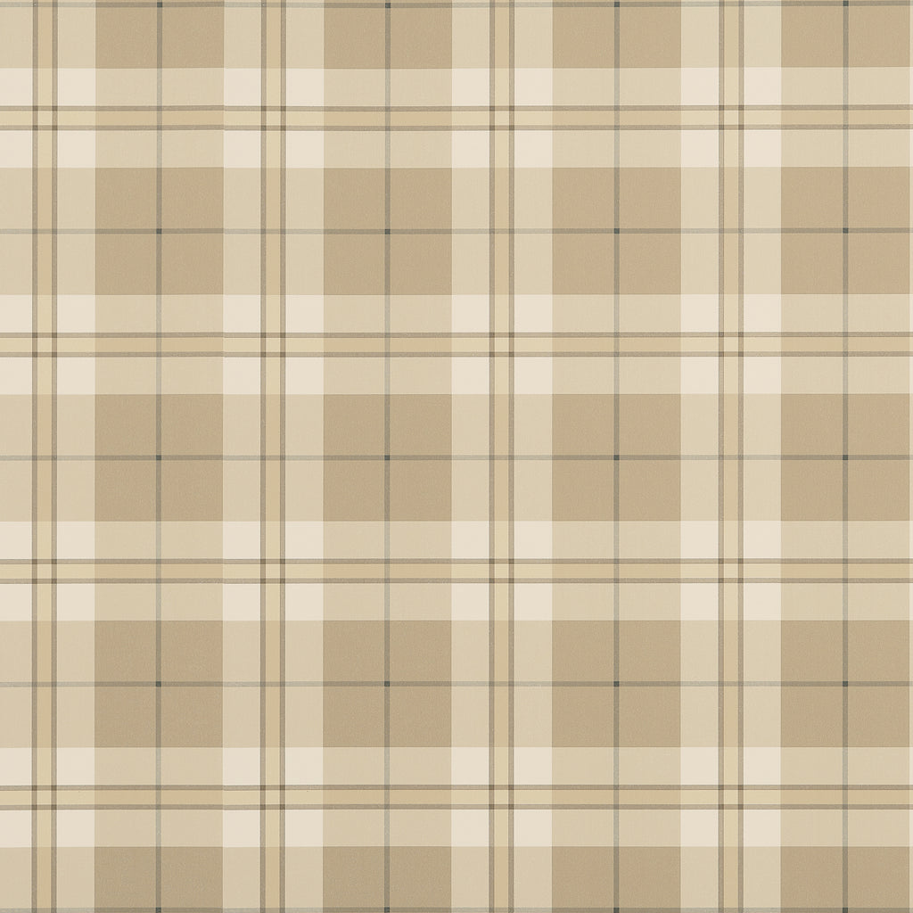 Douglas Plaid Camel - Camel Wallcovering | Thibaut