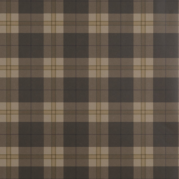 Douglas Plaid Brown - Brown Wallcovering | Thibaut