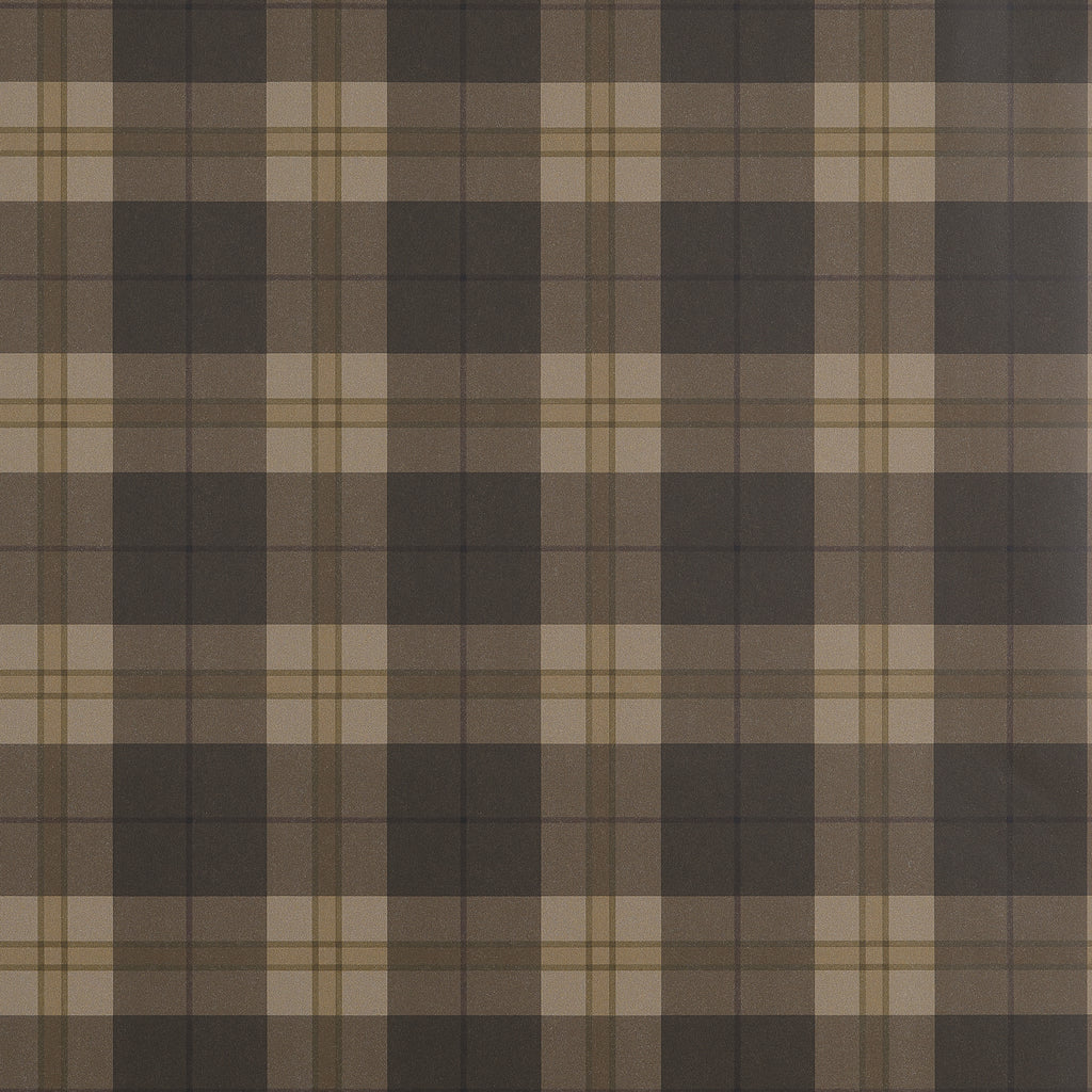 Douglas Plaid Brown - Brown Wallcovering | Thibaut