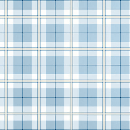 Douglas Plaid Light Blue - Blue Wallcovering | Thibaut