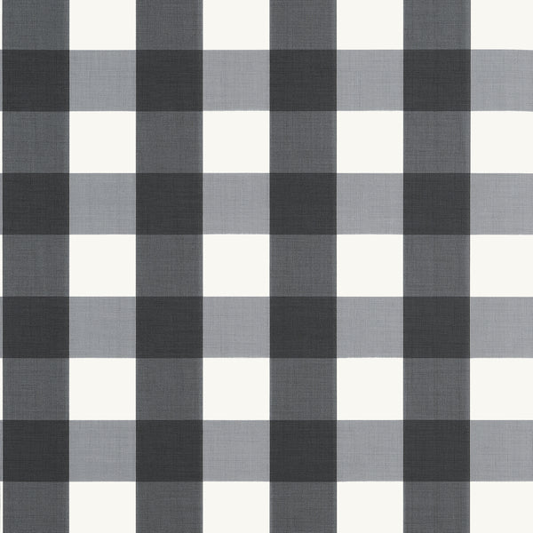 Buffalo Check Black - Black Wallcovering | Thibaut