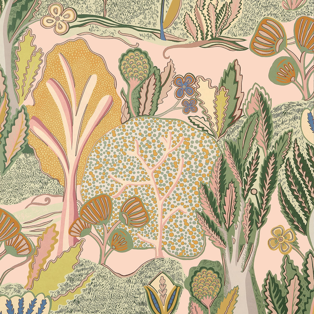 Albero Apricot and Ginger - Ginger Wallcovering | Thibaut