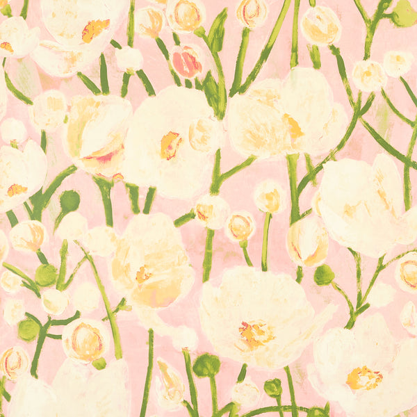 Tivoli Seashell Pink - Pink Wallcovering | Thibaut