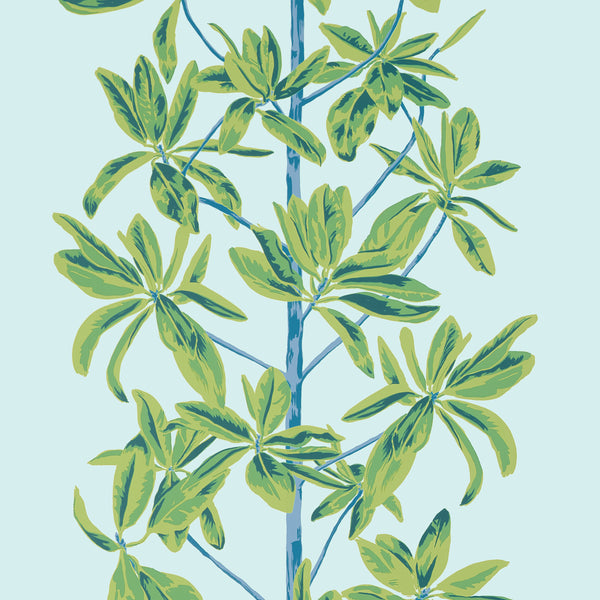Mangrove Tree Turquoise - Turquoise Wallcovering | Thibaut