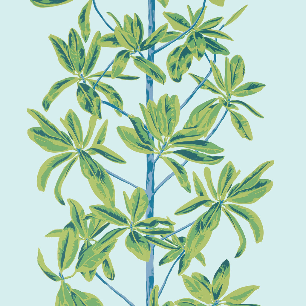 Mangrove Tree Turquoise - Turquoise Wallcovering | Thibaut