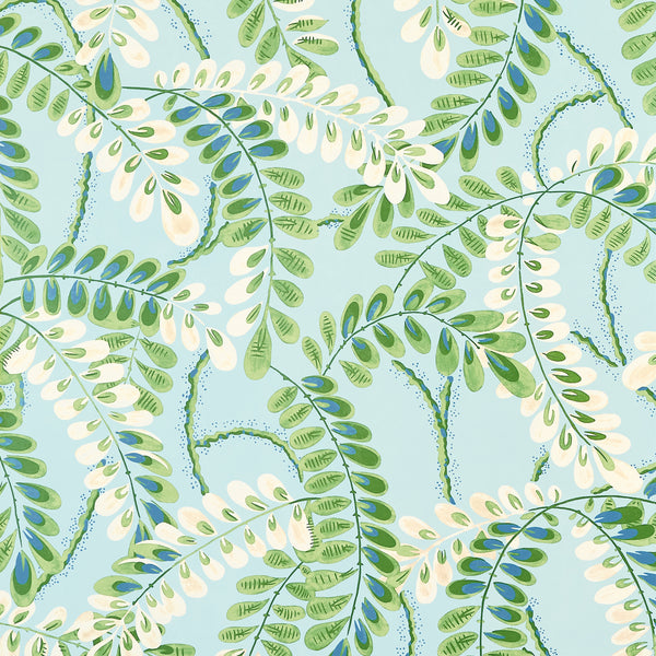 Augusta Turquoise - Turquoise Wallcovering | Thibaut