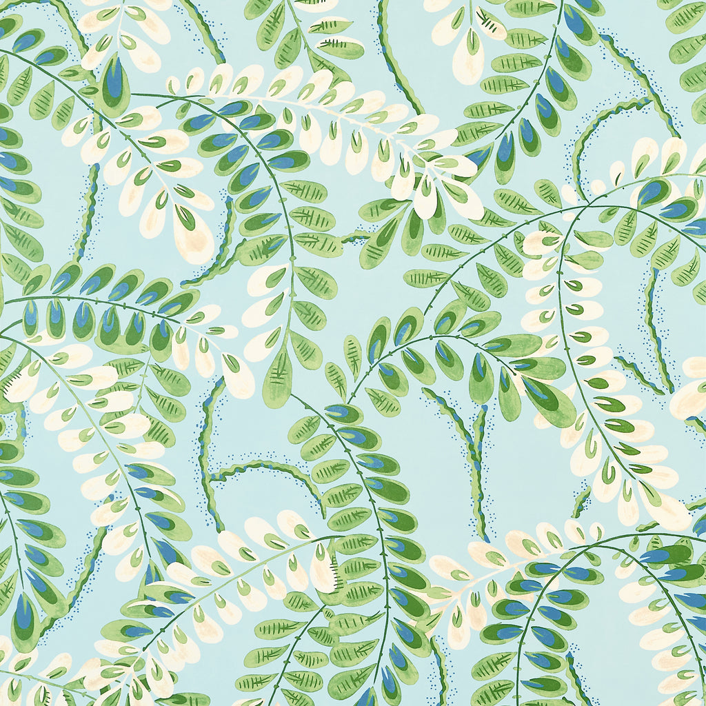 Augusta Turquoise - Turquoise Wallcovering | Thibaut