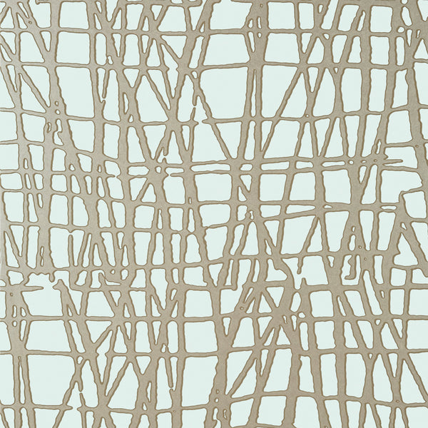 Mori, Metallic Pewter on Soft Blue Wallcoverings | Thibaut