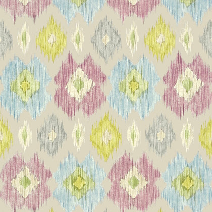 Bimini Ikat Grey - Grey Wallcovering | Thibaut
