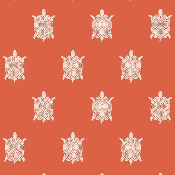 Turtle Bay Coral - Terracotta Wallcovering | Thibaut