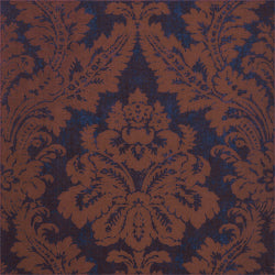 Argentina Damask, Brown and Navy Wallcoverings | Thibaut