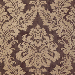 Argentina Damask, Metallic on Dark Brown Wallcoverings | Thibaut
