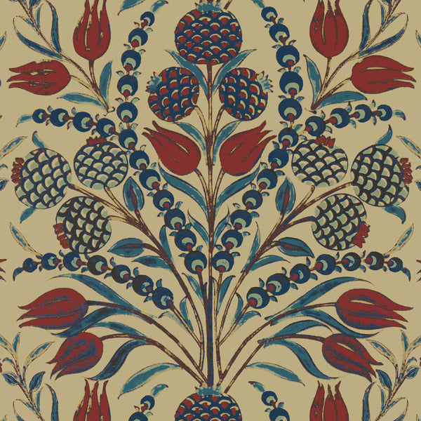 Corneila, Red and Teal Wallcoverings | Thibaut