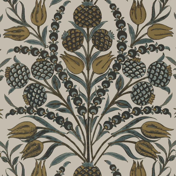 Corneila, Grey and Gold Wallcoverings | Thibaut