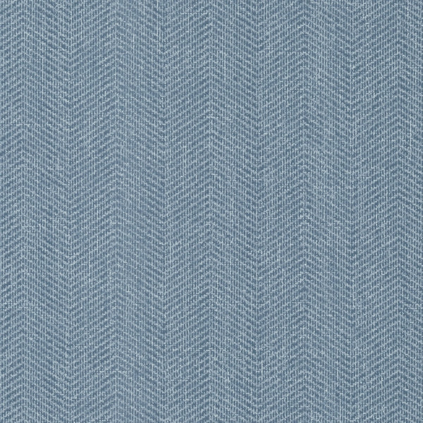 Roscoe Herringbone, Slate Blue Wallcoverings | Thibaut