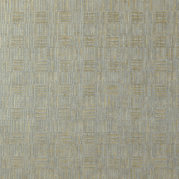 Tunica Basket, Grey with Metallic Gold Wallcoverings | Thibaut