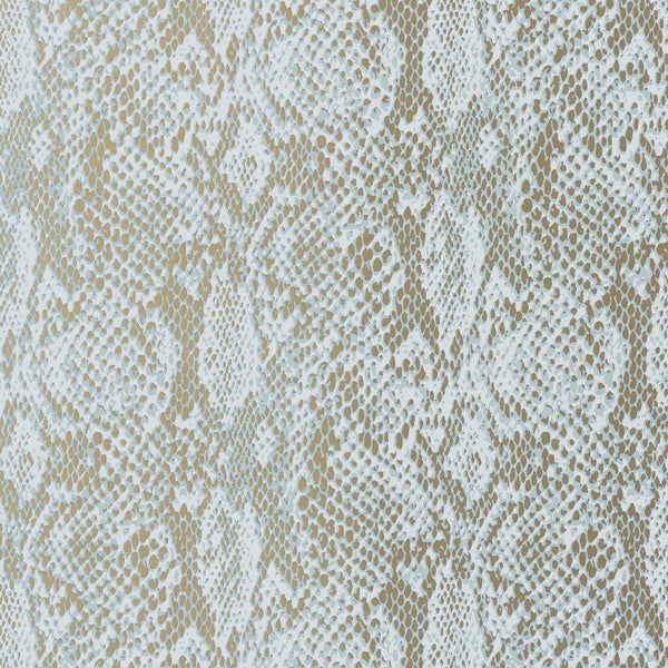 Boa, Aqua on Metallic Gold Wallcoverings | Thibaut