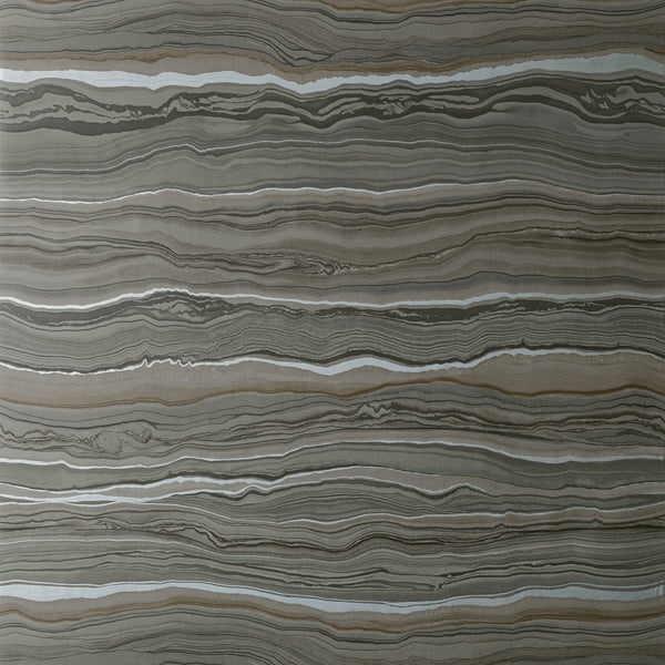 Treviso Marble, Smoke Wallcoverings | Thibaut