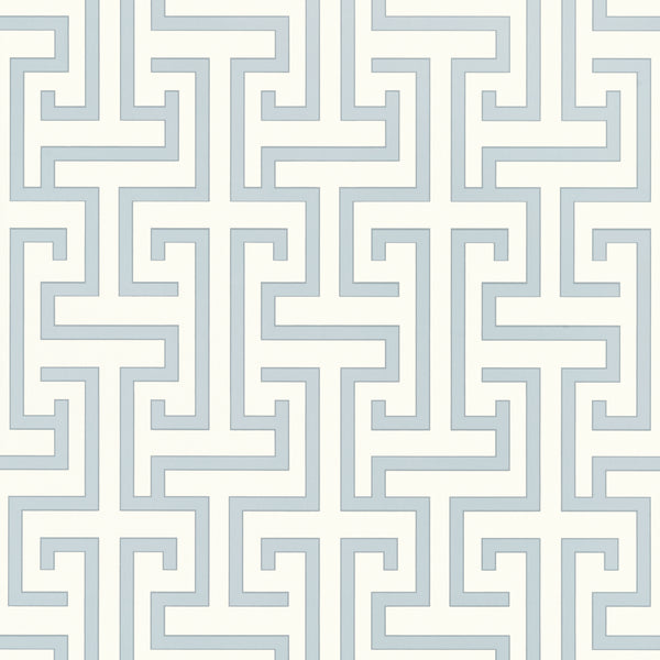 Ming Trail Light Blue - Blue Wallcovering | Thibaut