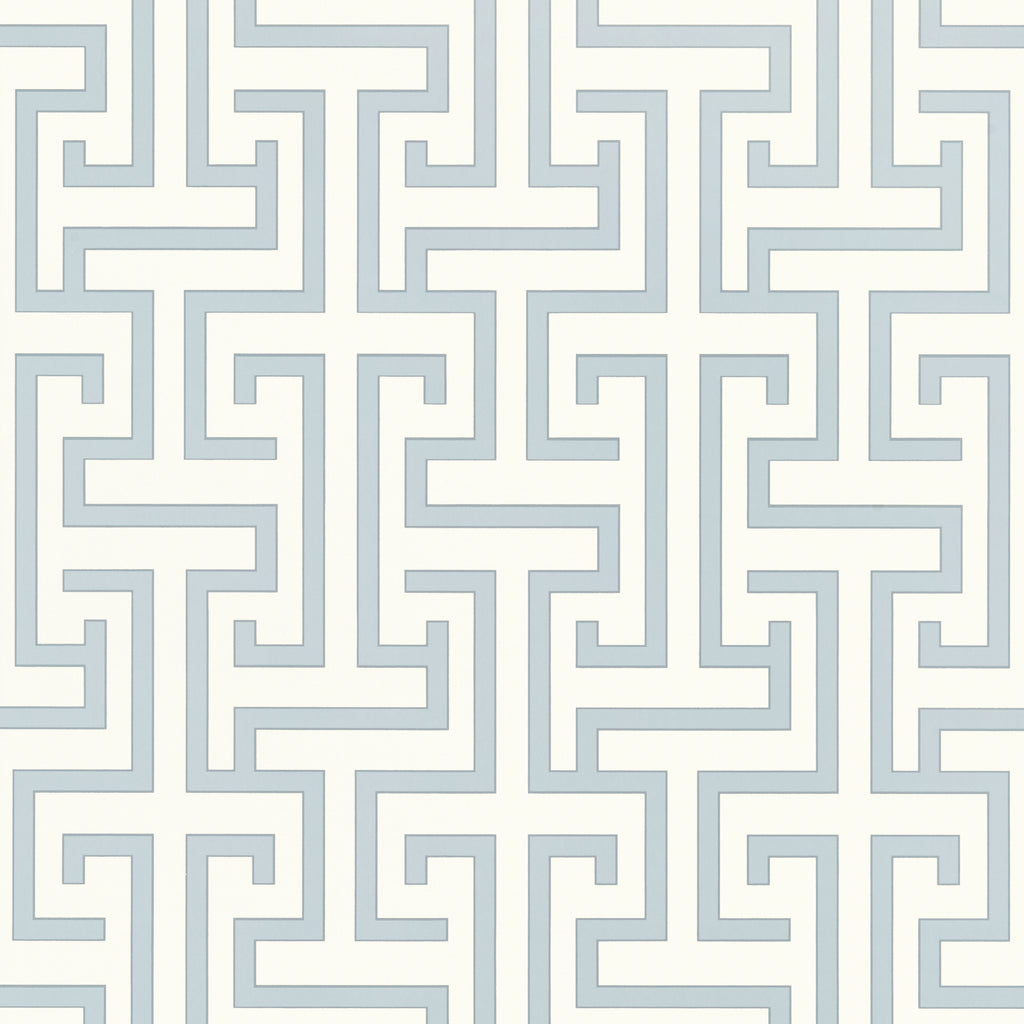 Ming Trail Light Blue - Blue Wallcovering | Thibaut
