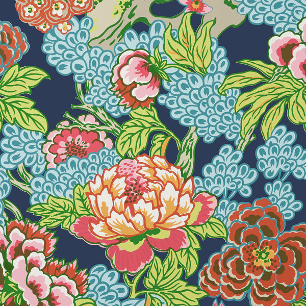 Honshu Navy - Navy Wallcovering | Thibaut
