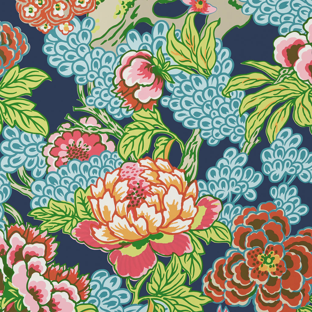 Honshu Navy - Navy Wallcovering | Thibaut