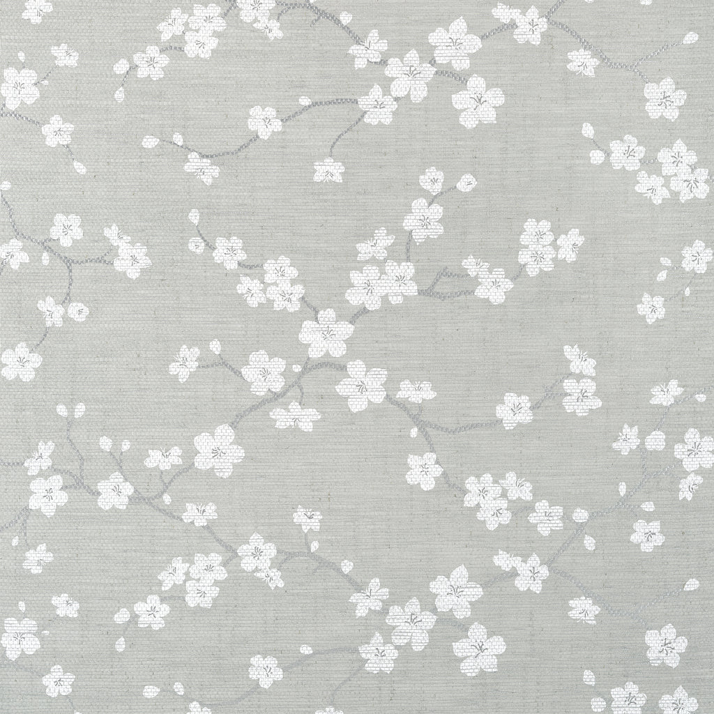 Sakura Grey - Grey Wallcovering | Thibaut