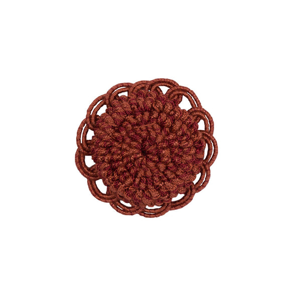 Coeur Rosette - Brick Burgundy/Red By Brunschwig & Fils | Le Coeur Passementerie |  Trim Button/Frogs/Rosettes
