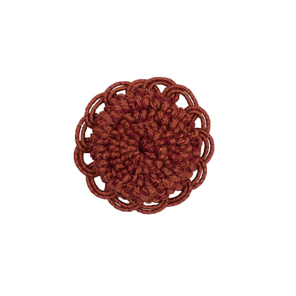 Coeur Rosette - Brick Burgundy/Red By Brunschwig & Fils | Le Coeur Passementerie |  Trim Button/Frogs/Rosettes