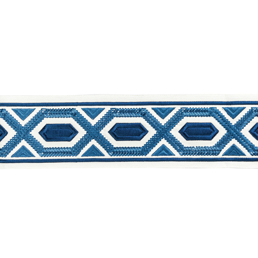 Samples and Purchasing available for Avril Tape - Blue Blue By Brunschwig & Fils | Treillis Passementerie Ii |  Trim Tapes at Designer Wallcoverings and Fabrics