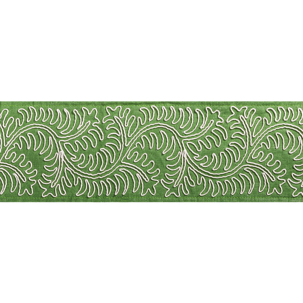 Samples and Purchasing available for Sirine Tape - Leaf Green By Brunschwig & Fils | Treillis Passementerie Ii |  Trim Tapes at Designer Wallcoverings and Fabrics